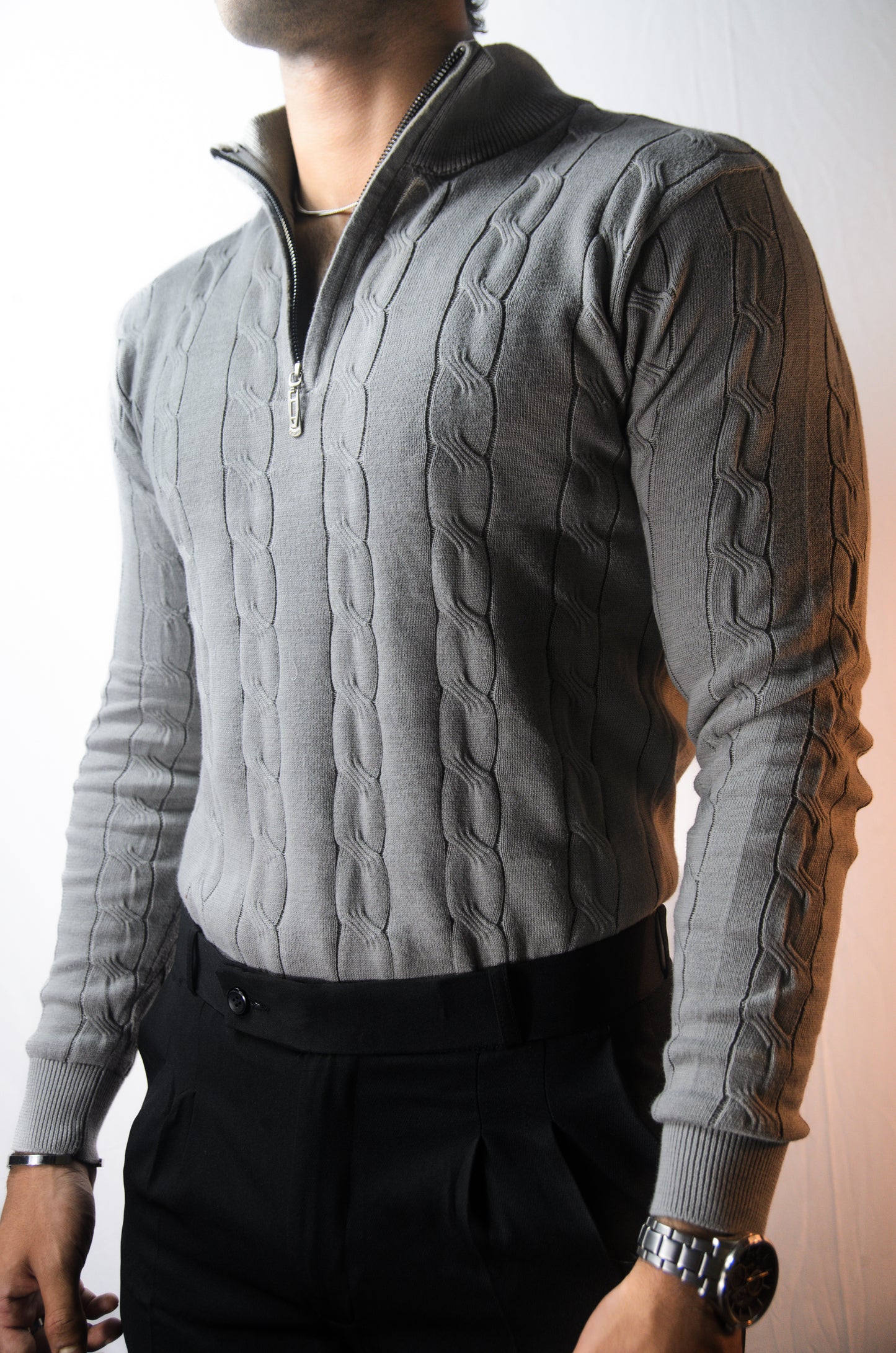 Riviera Knit Full Sleeve -Grey