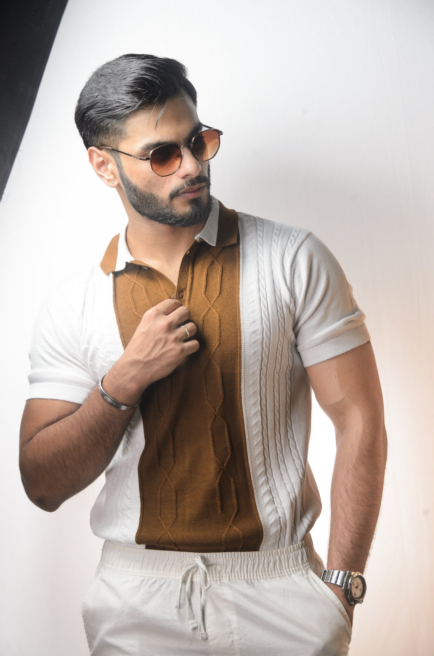 The Milan Cabel Polo - BROWN