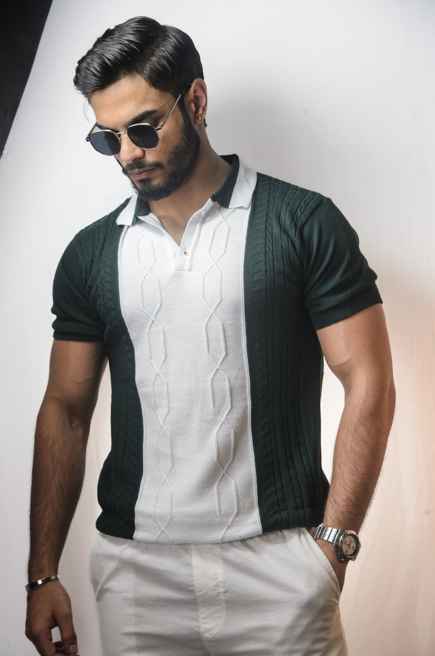 The Milan Cabel Polo - BOTTLE GREEN