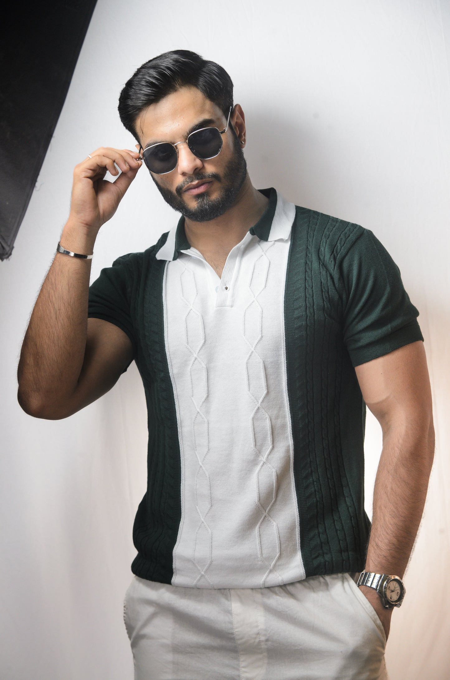 The Milan Cabel Polo - BOTTLE GREEN