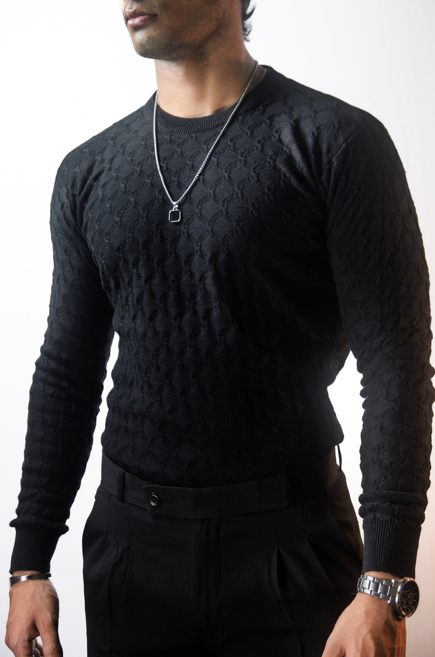 Oslo Luxe Full Sleeve T-shirt-Black