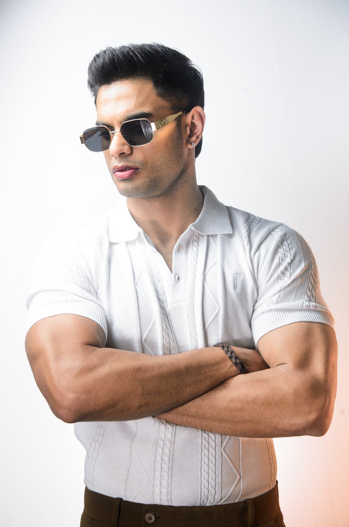 The Arden Half Sleeve Polo - WHITE