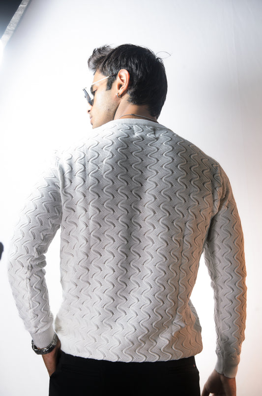 Classic Wave Full Sleeve Tshirt - WHITE
