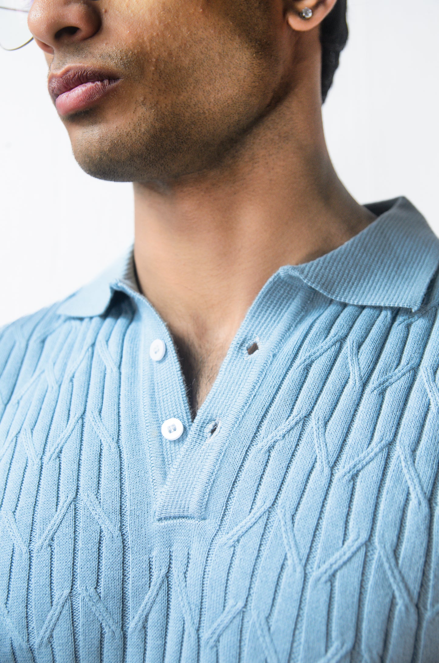 Sterling knit Polo T-Shirt - SKYBLUE