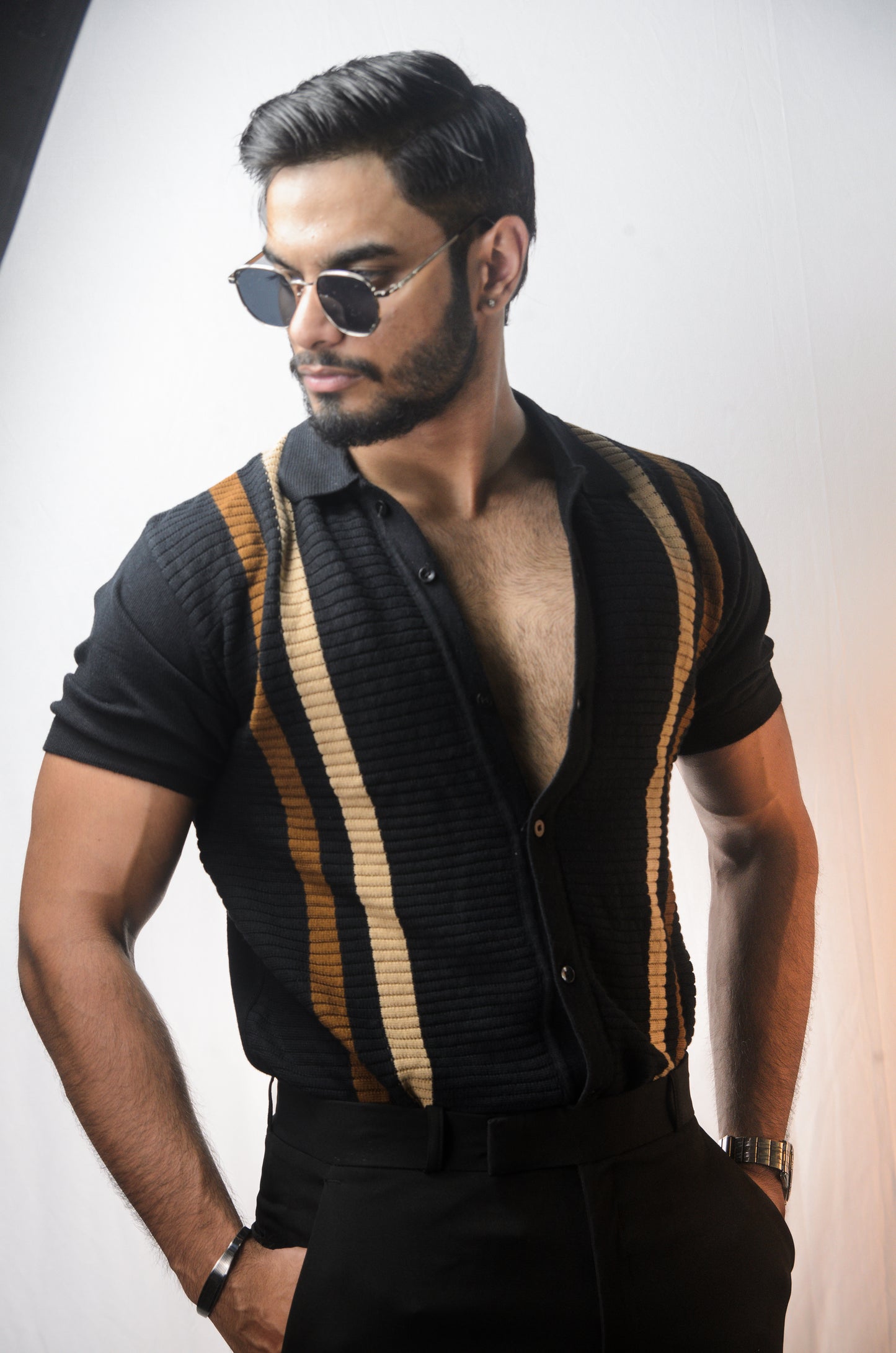 Monaco Mood Knitted Shirt - BLACK