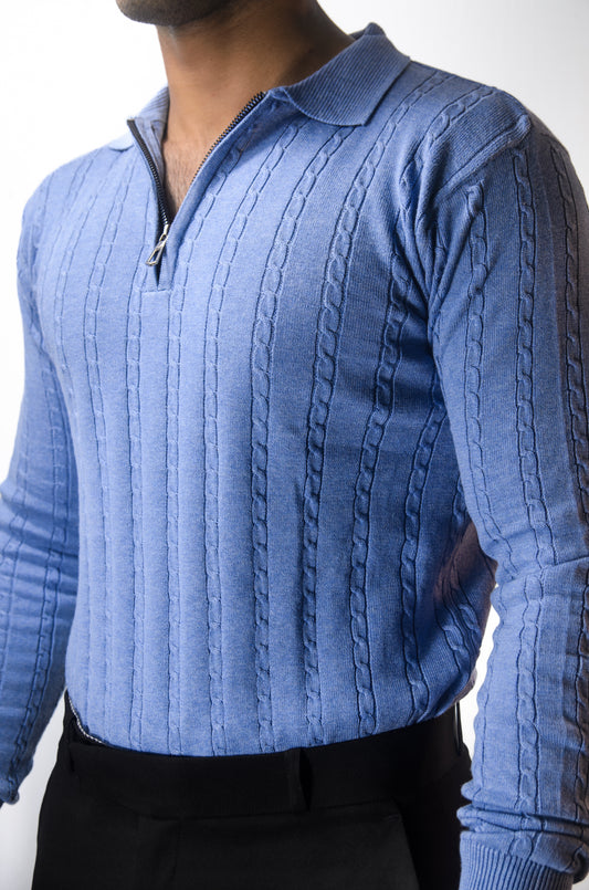 Swiss Elegance Full Sleeve T-shirt-SKYBLUE