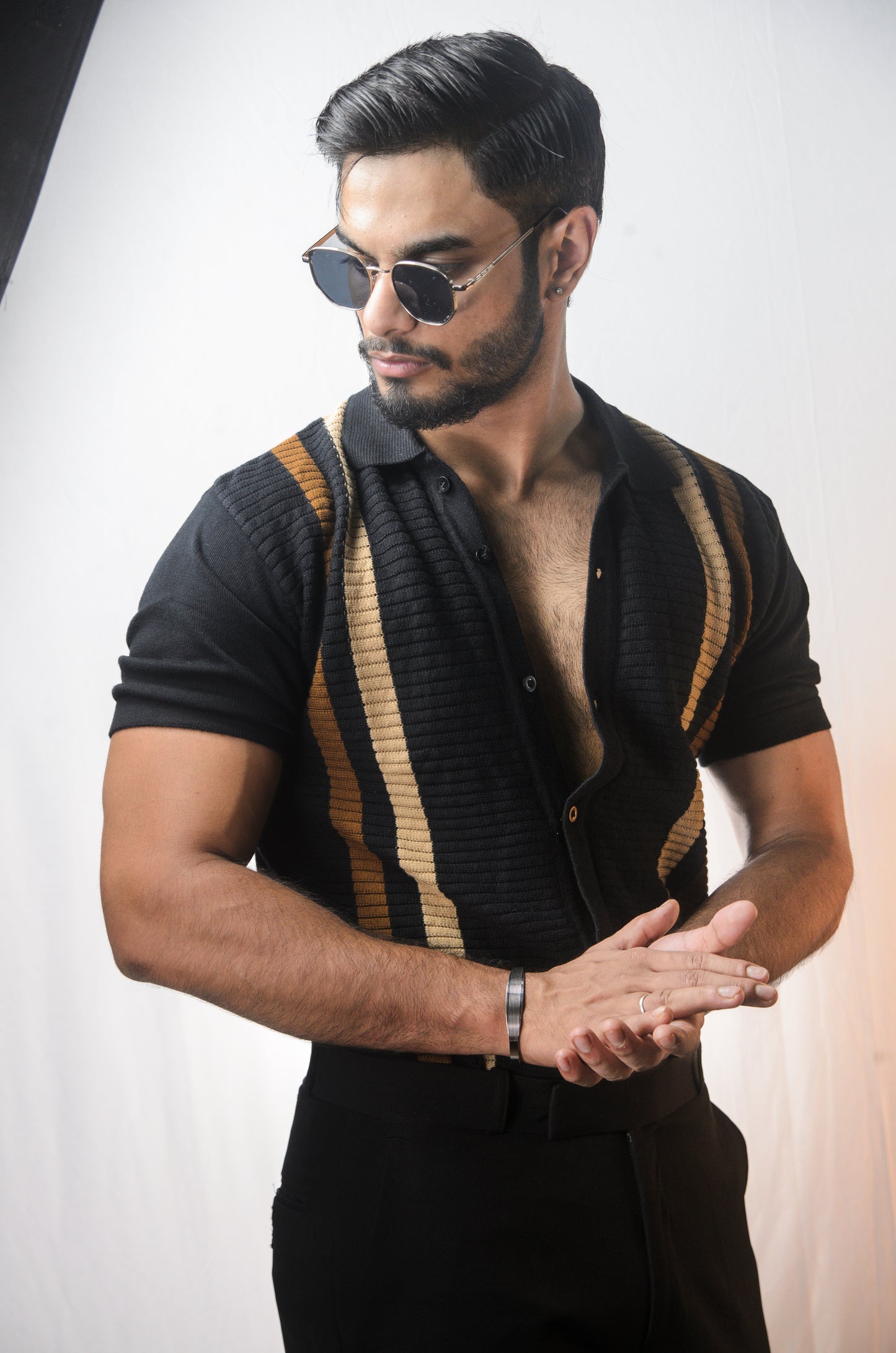 Monaco Mood Knitted Shirt - BLACK