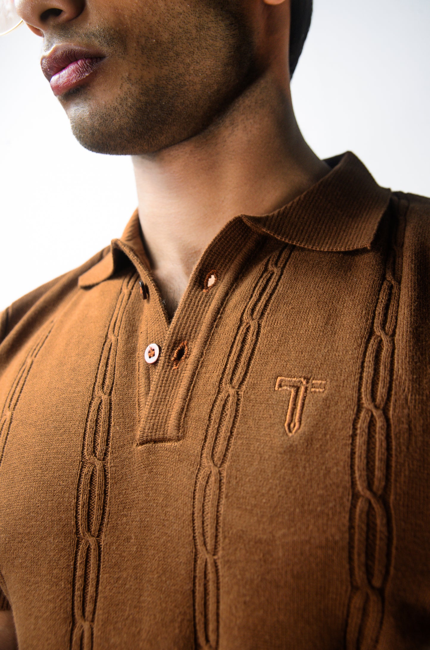 The Noiré Half Sleeve Polo - BROWN