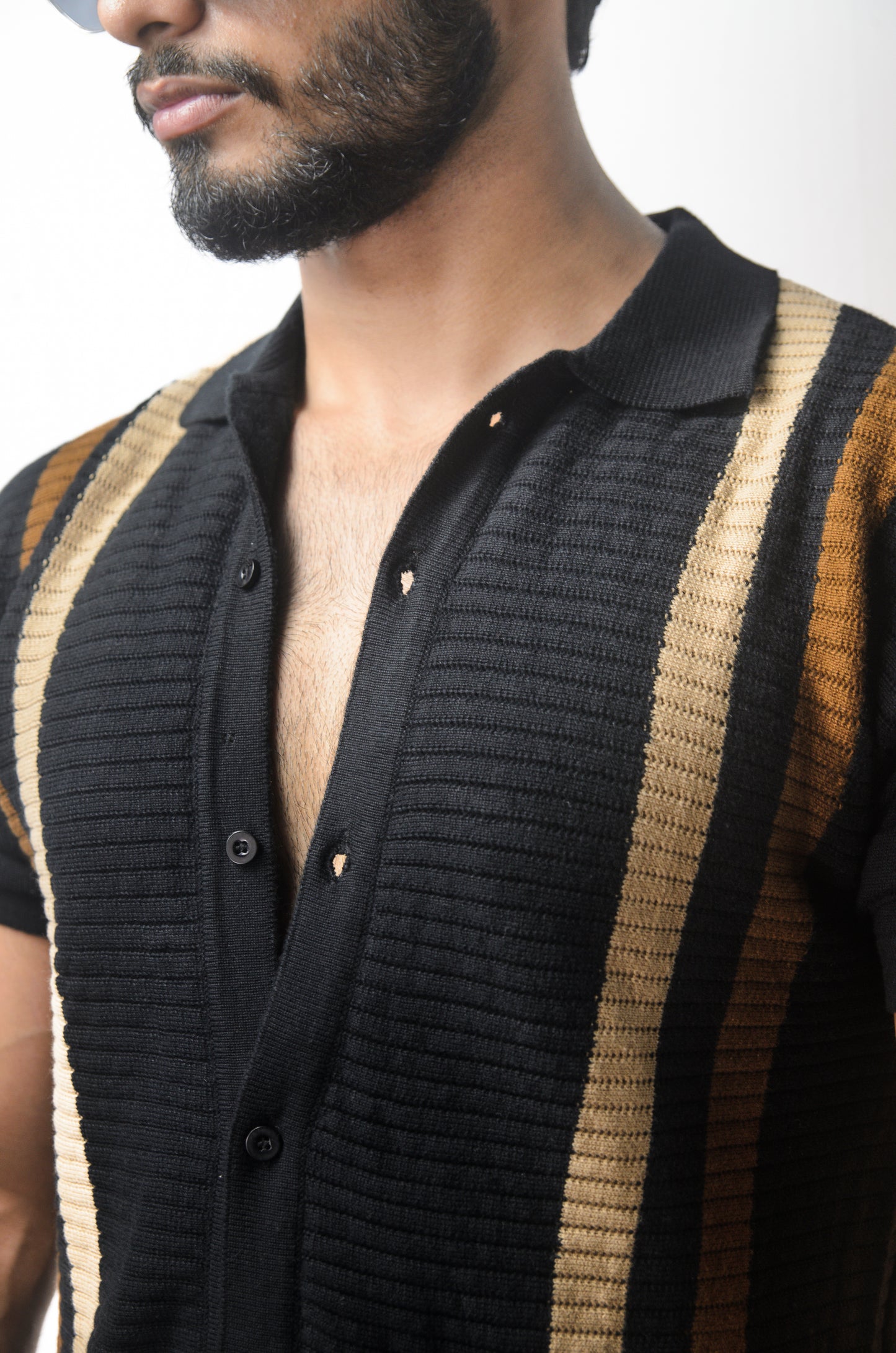 Monaco Mood Knitted Shirt - BLACK