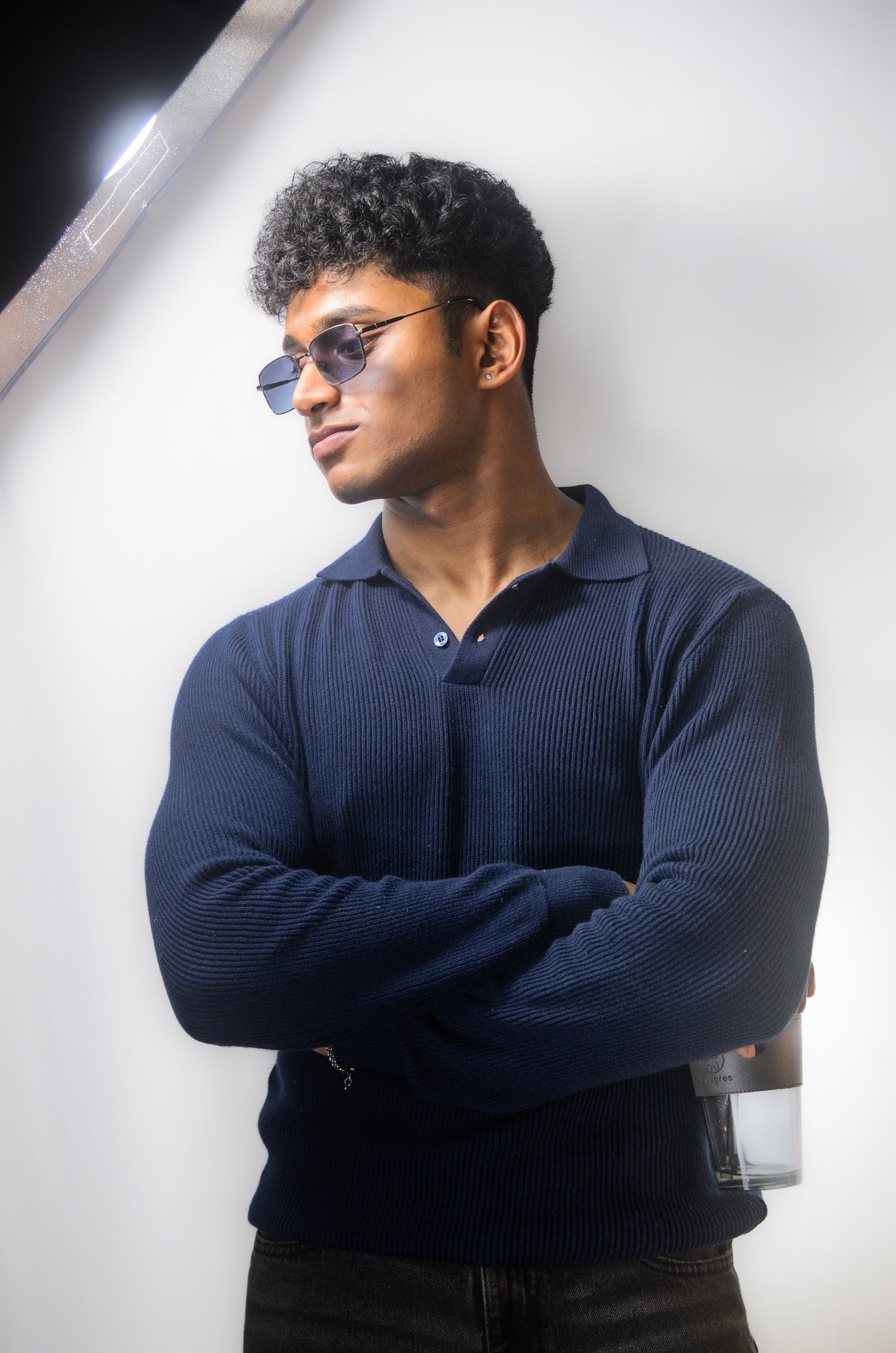 The Valmont Full Sleeve Polo - NAVY