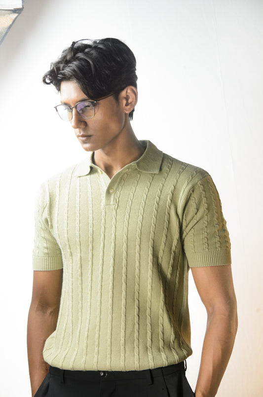 Cabel Knit T-Shirt - PISTA