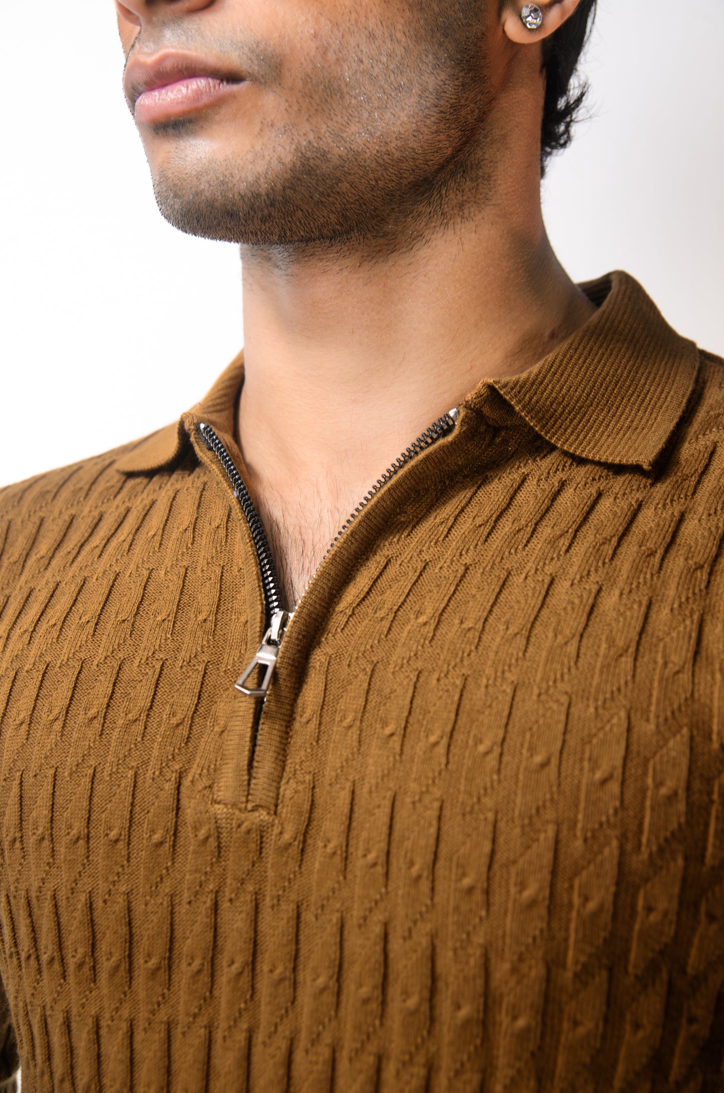 The Milanese Full Sleeve T-shirt-BROWN