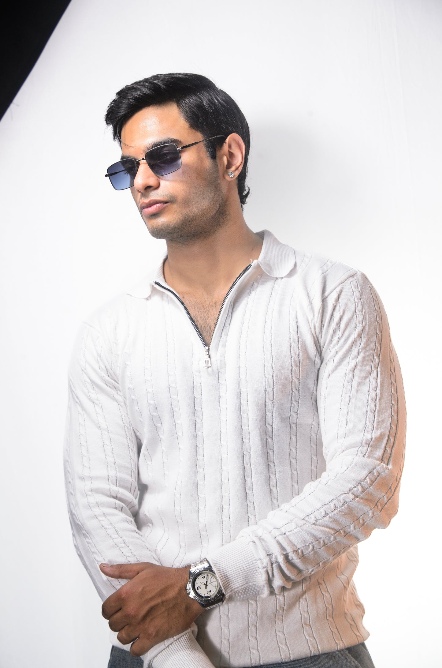 Swiss Elegance Full Sleeve T-shirt-WHITE