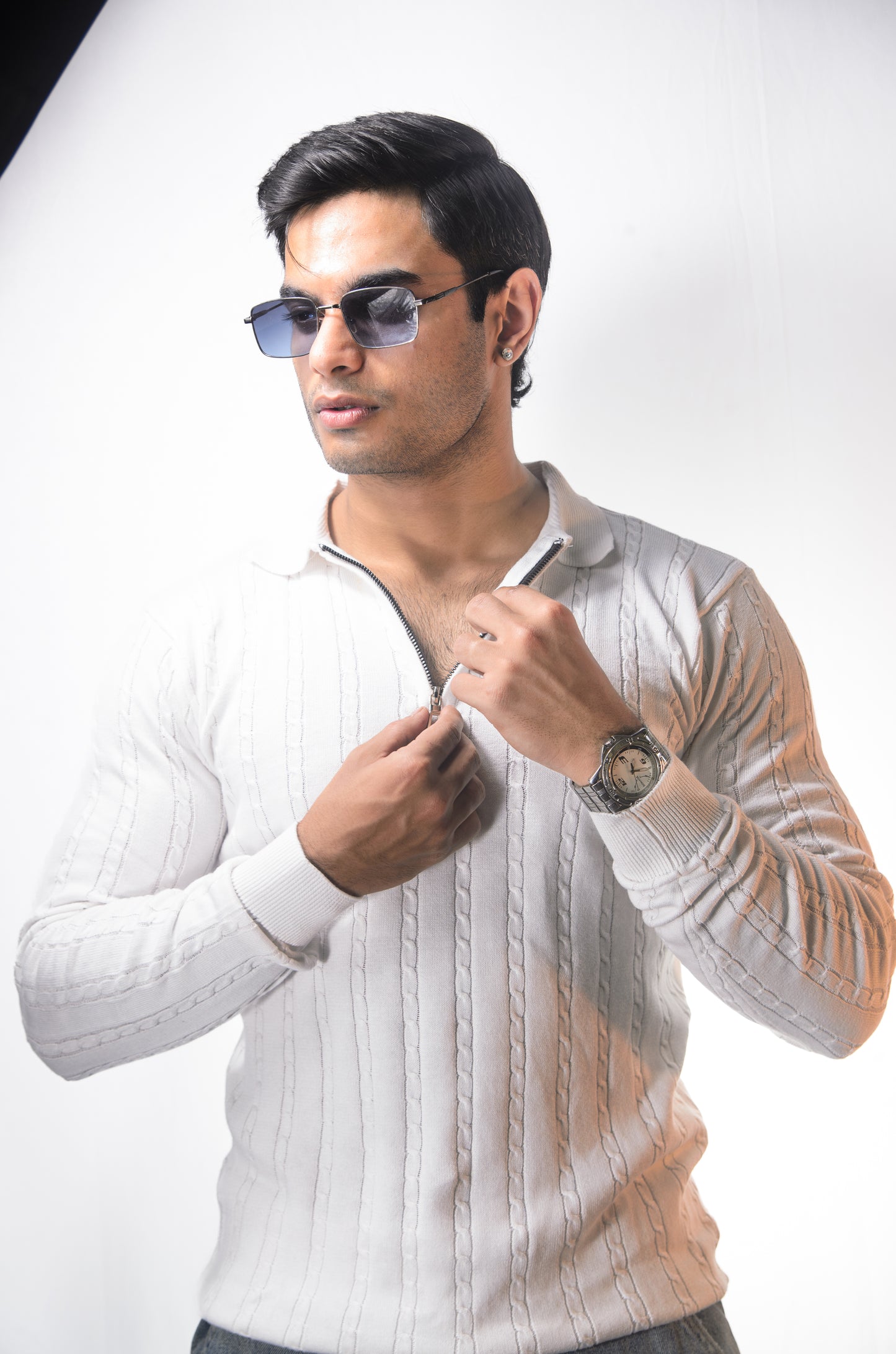 Swiss Elegance Full Sleeve T-shirt-WHITE