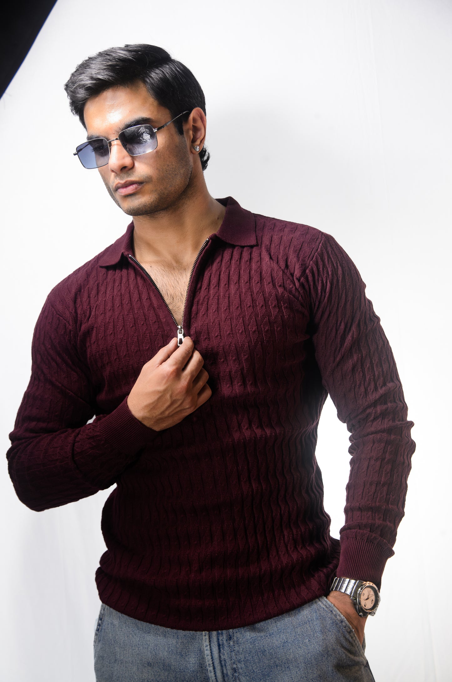 The Milanese Full Sleeve T-shirt-WINE
