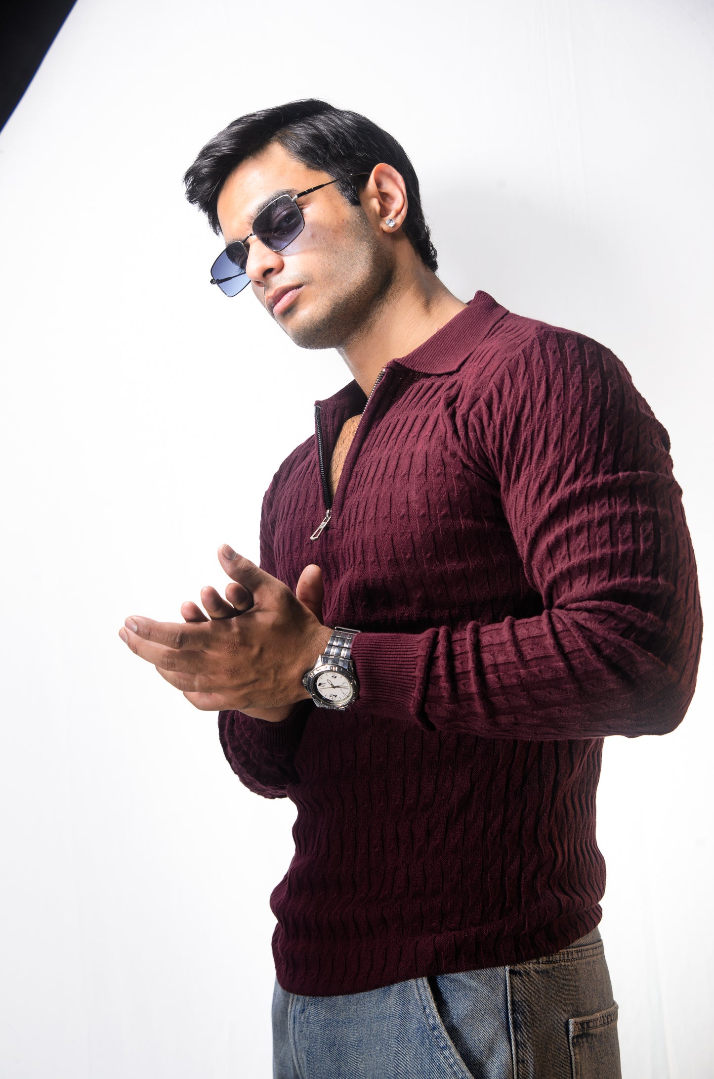 The Milanese Full Sleeve T-shirt-WINE