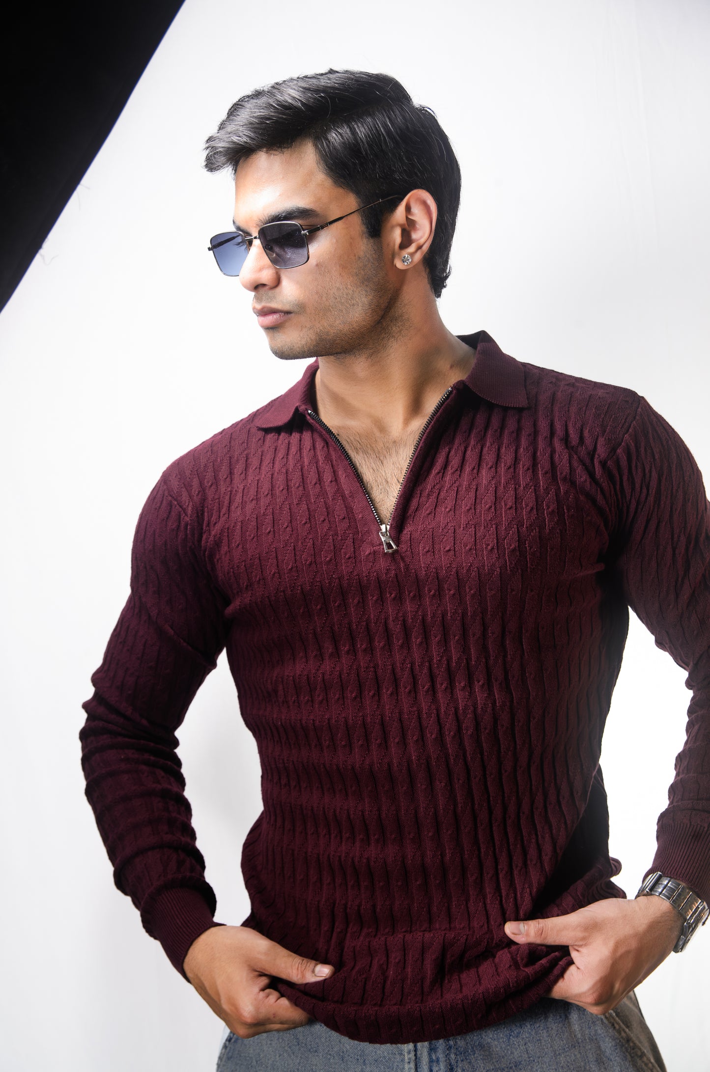 The Milanese Full Sleeve T-shirt-WINE