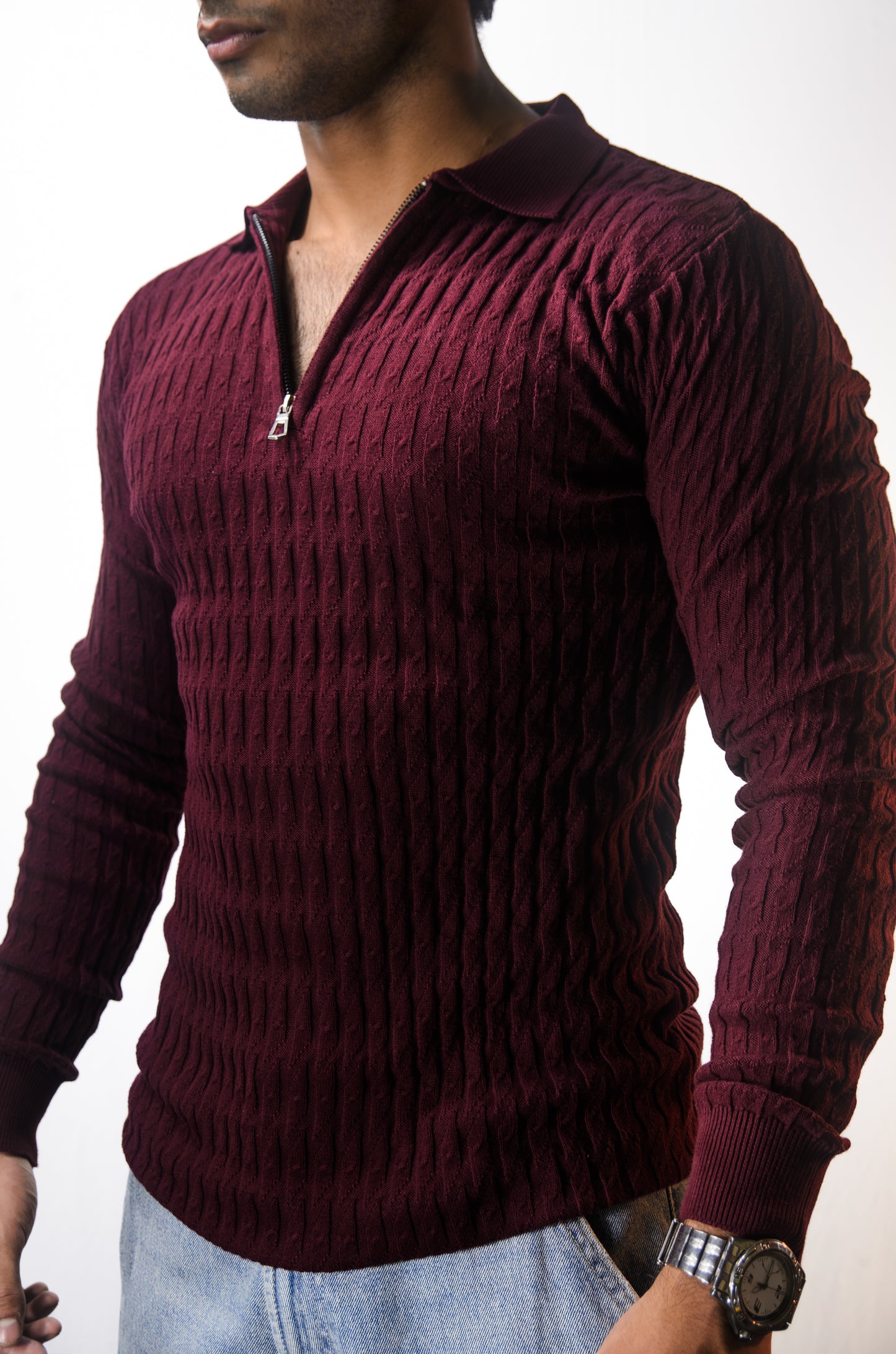 The Milanese Full Sleeve T-shirt-WINE