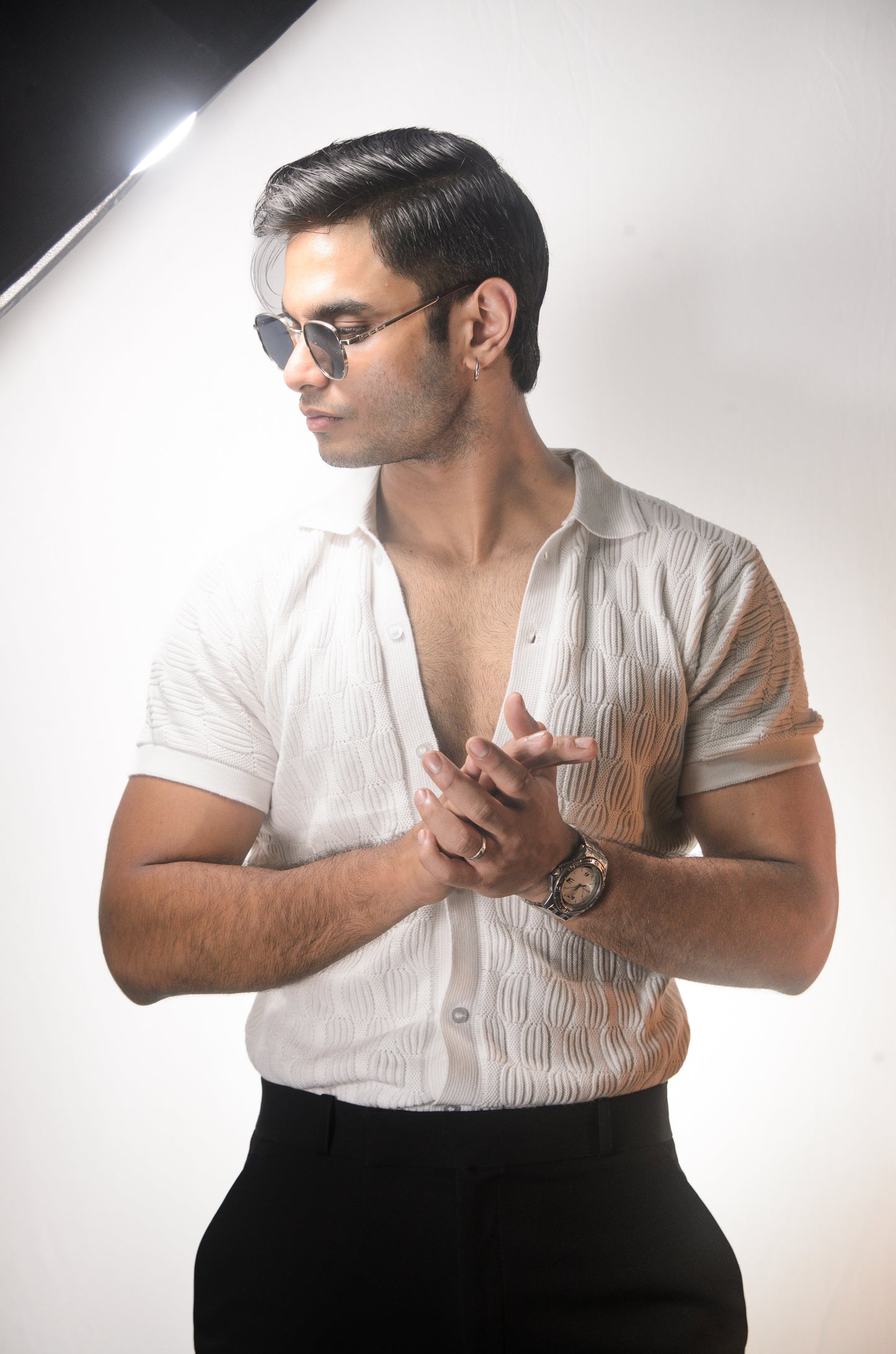 Knitcraft Classic Knitted Shirt - WHITE