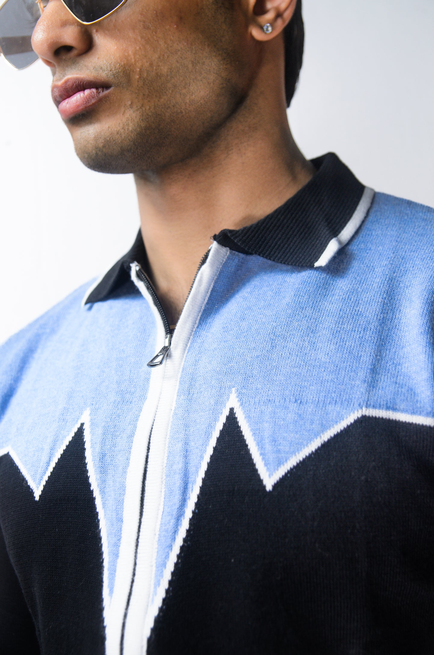 Alpine Crest Knit Full Zip T-Shirt - BLACK
