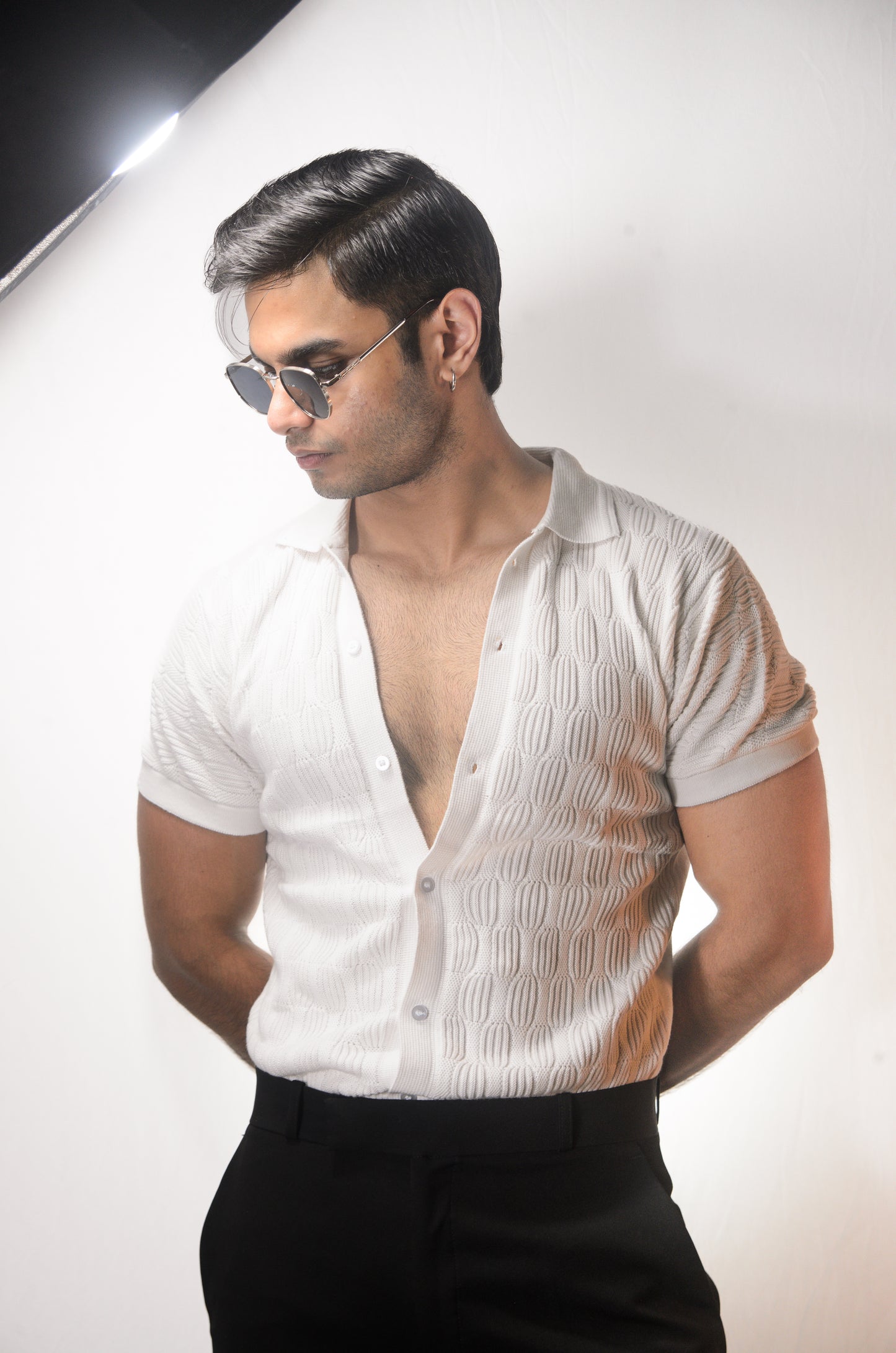 Knitcraft Classic Knitted Shirt - WHITE