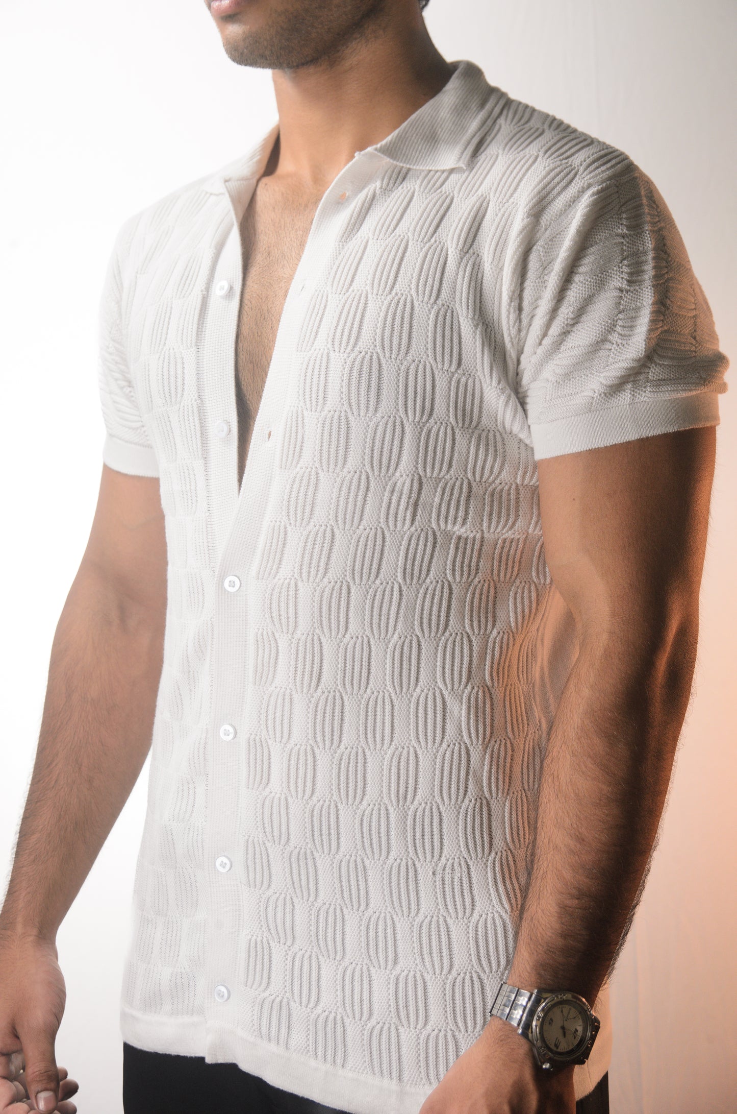 Knitcraft Classic Knitted Shirt - WHITE