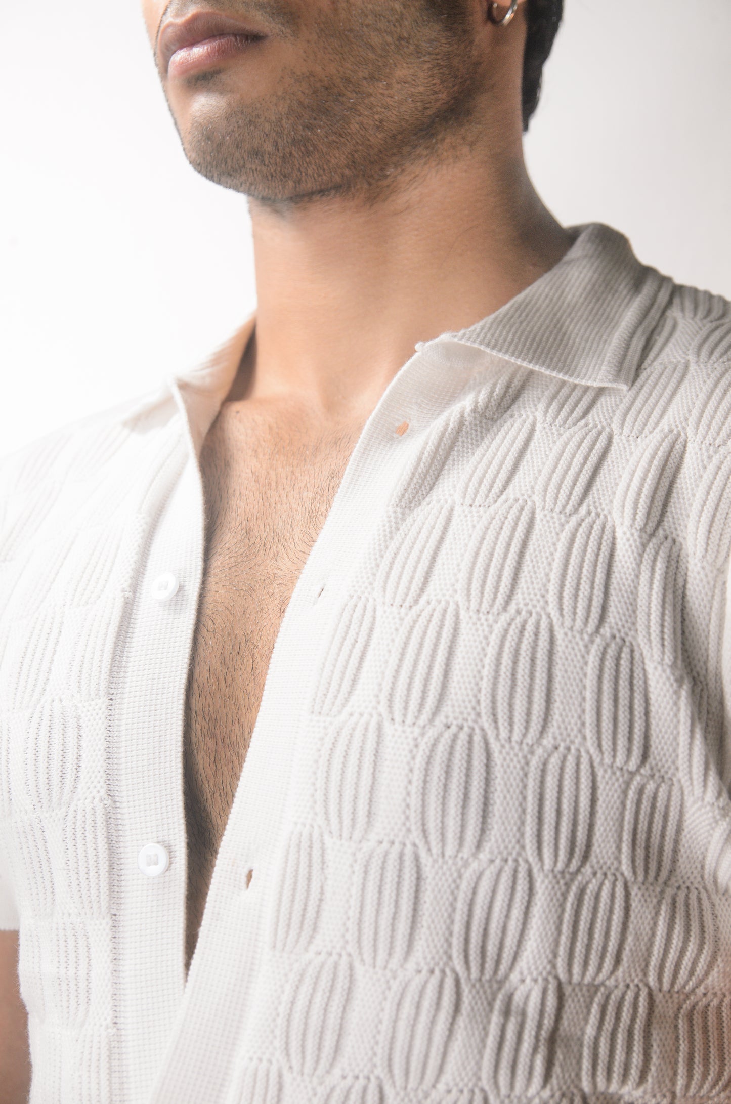 Knitcraft Classic Knitted Shirt - WHITE