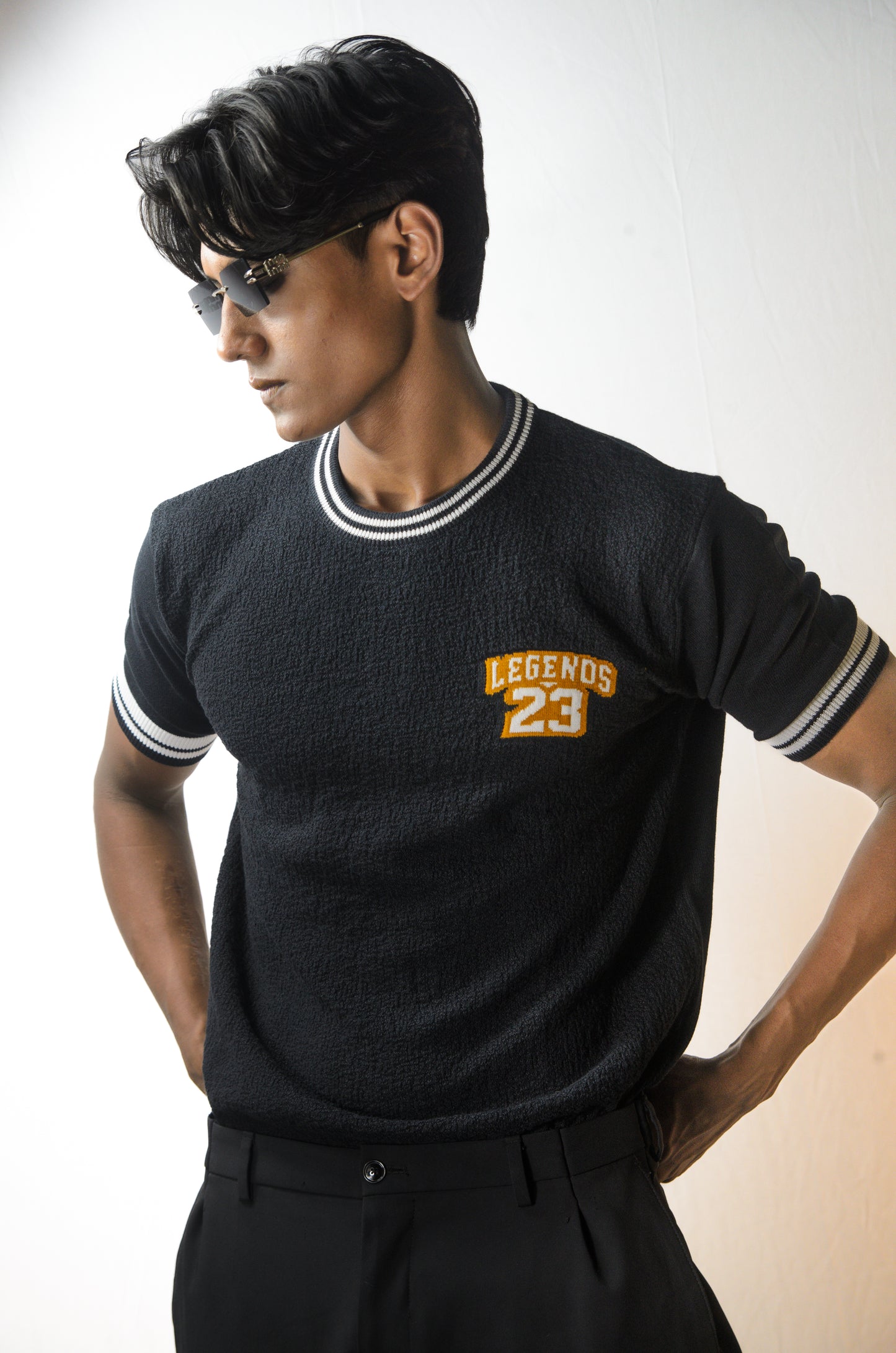Towel Knit Legend T-Shirt - BLACK