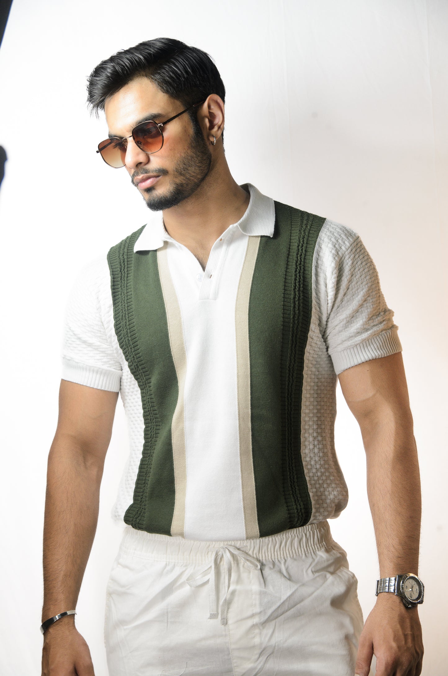 Shelf Knit T-Shirt - WHITE