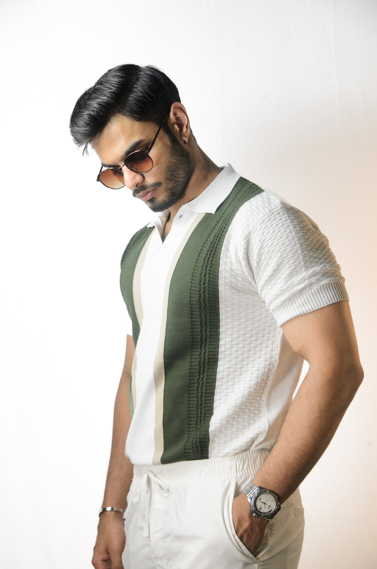 Shelf Knit T-Shirt - WHITE