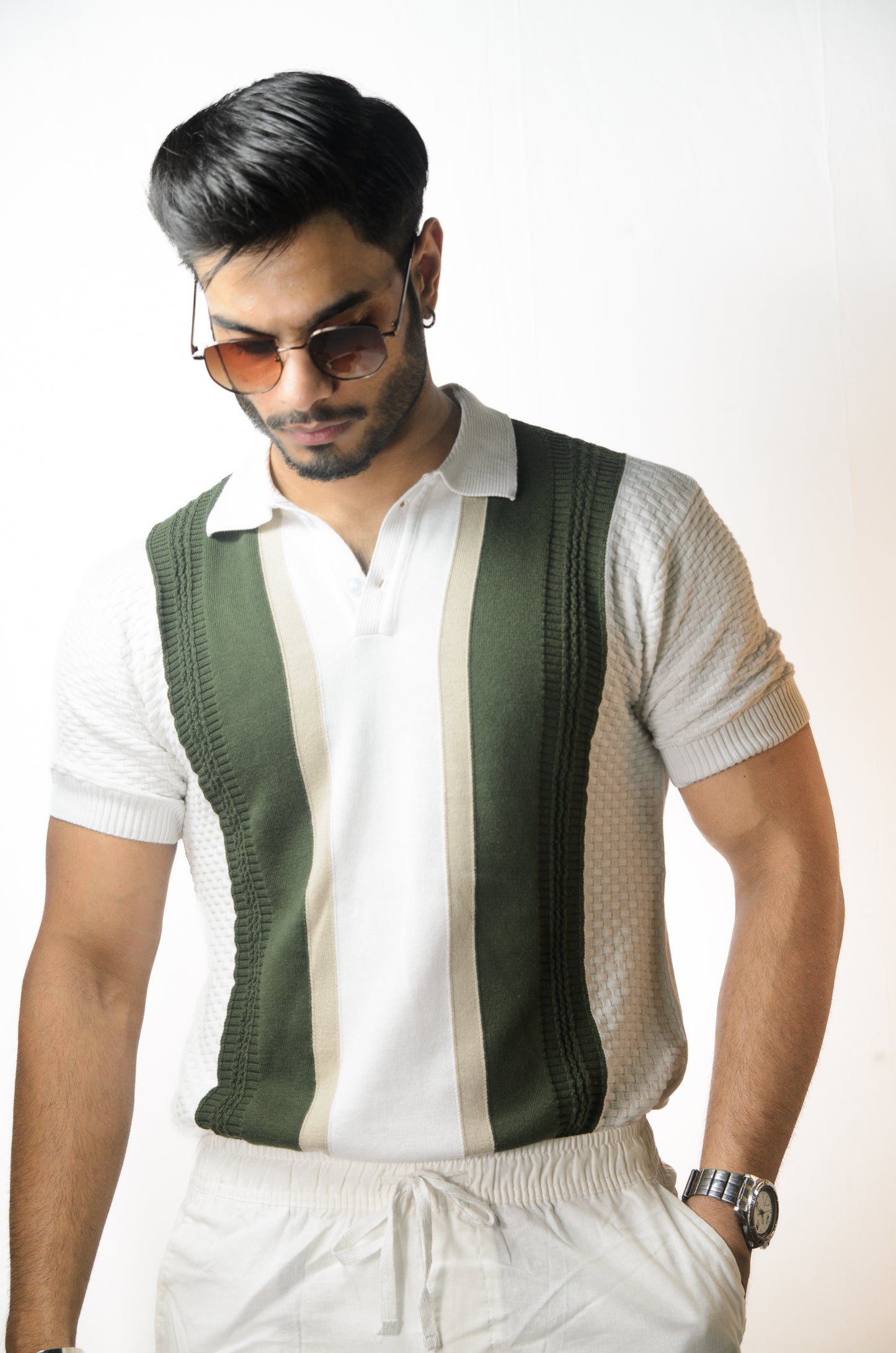 Shelf Knit T-Shirt - WHITE