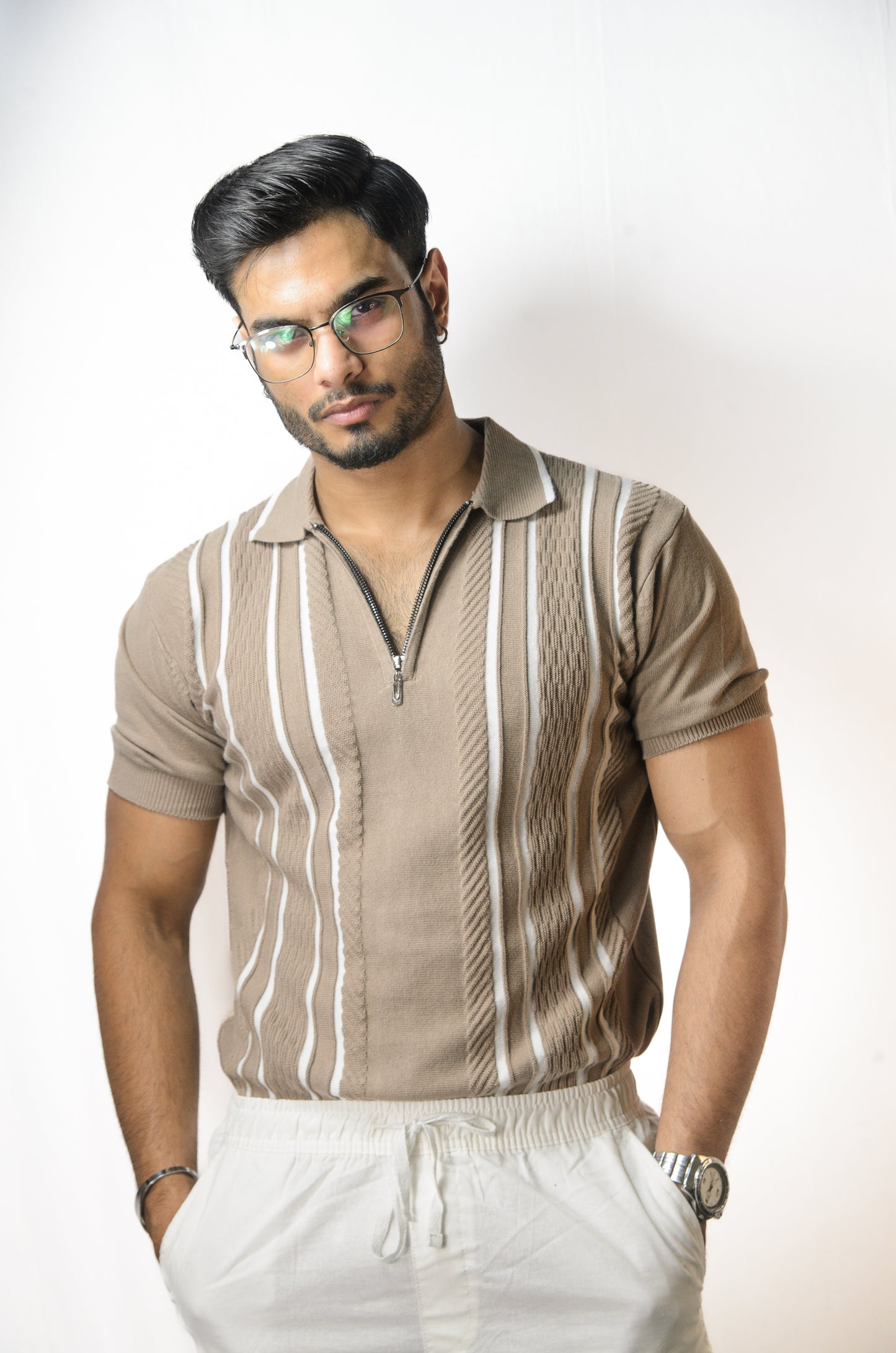 Textured Polo T-Shirt - MOUSE