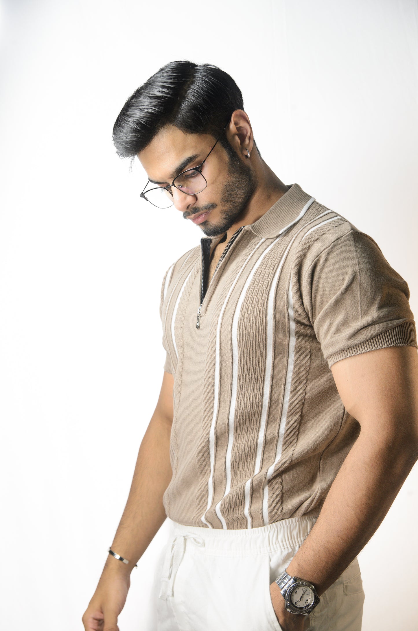 Textured Polo T-Shirt - MOUSE