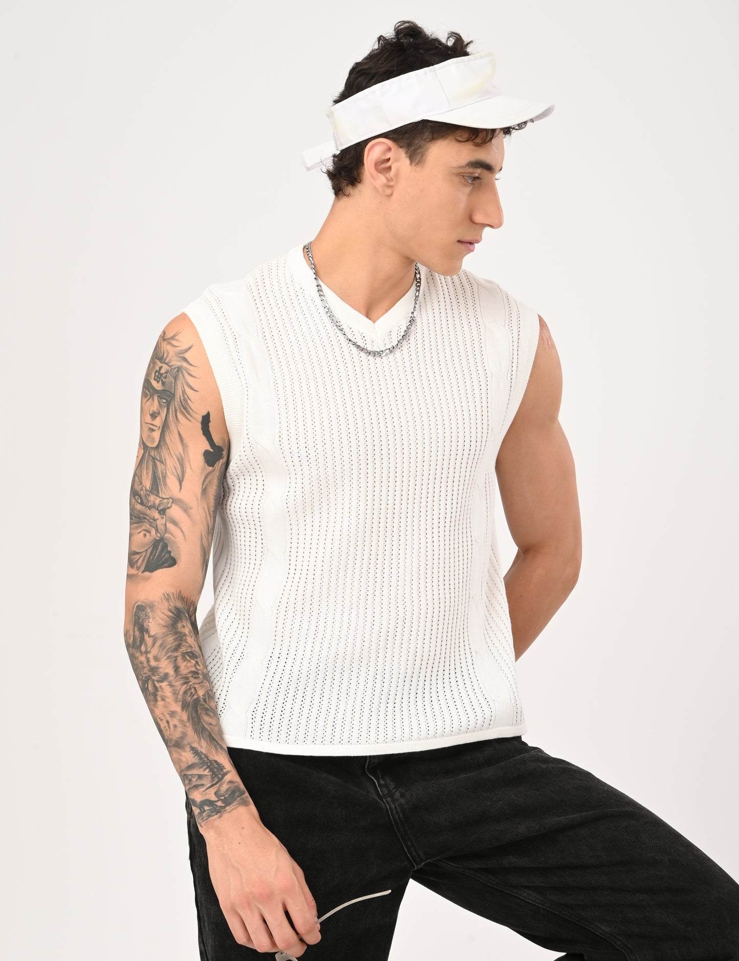 Côte Knit Vest - WHITE