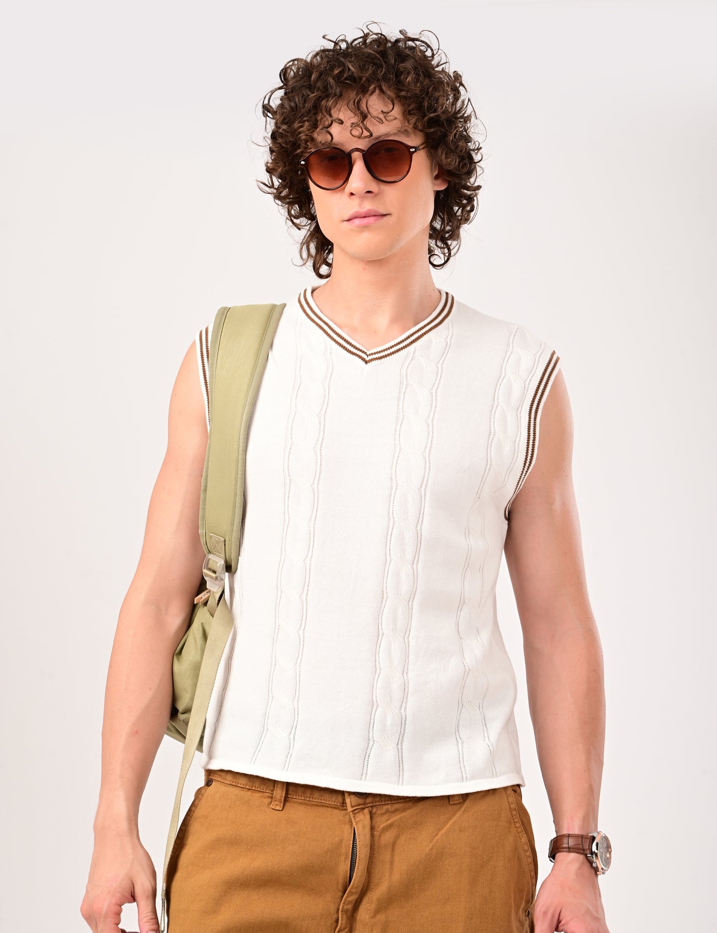 Halston Knit vest - WHITE