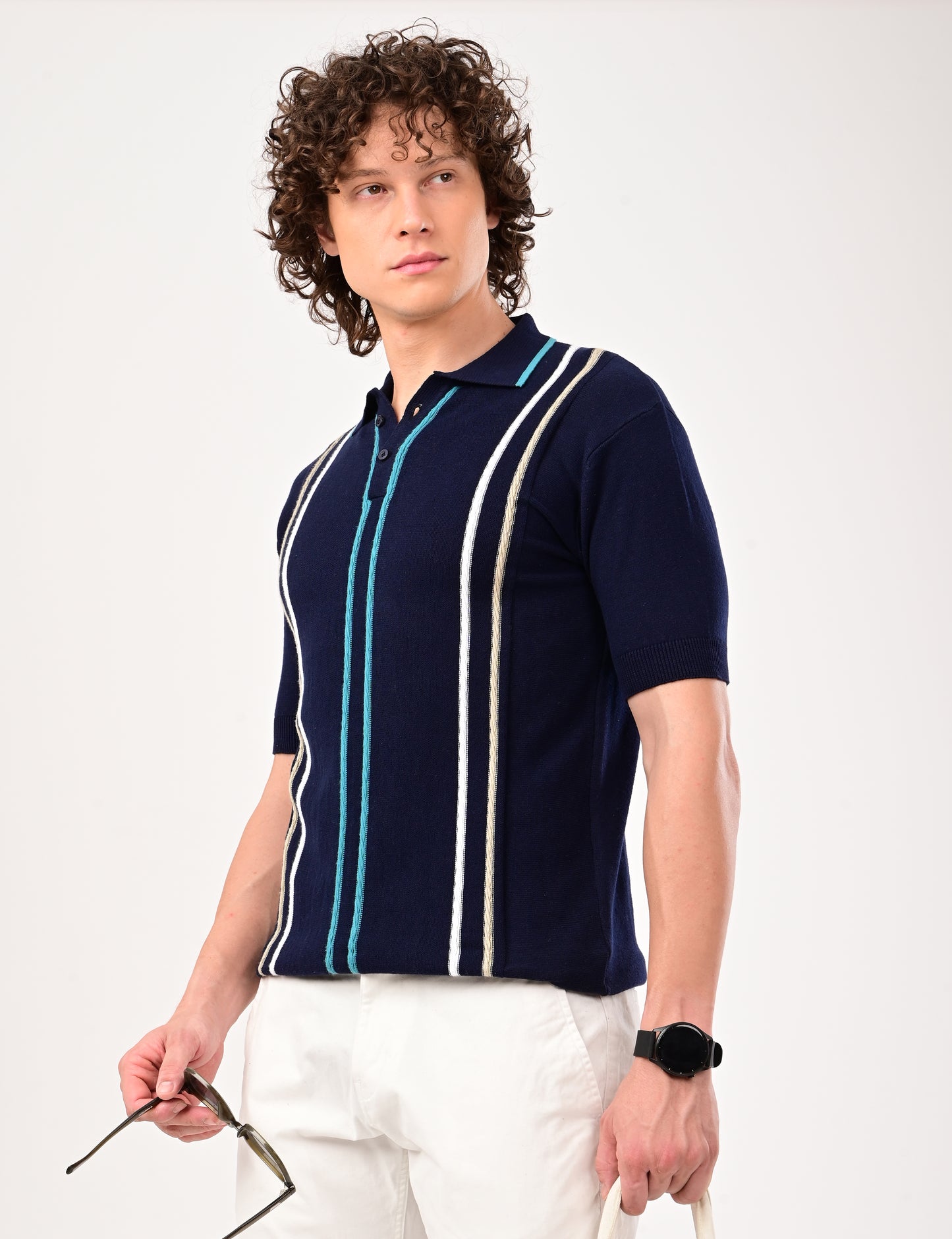 Orvello knitted Polo - NAVY