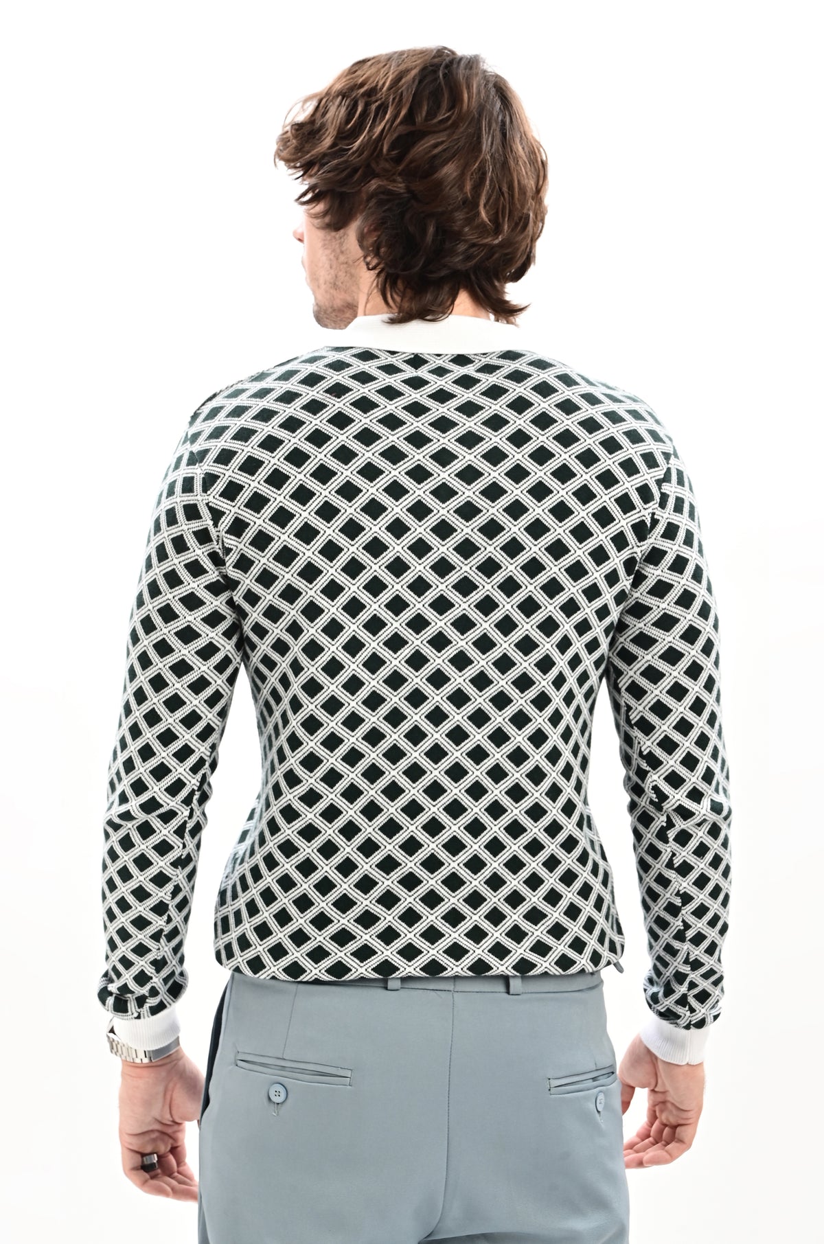 The Windsor Full Sleeve Polo -BOTTLE GREEN