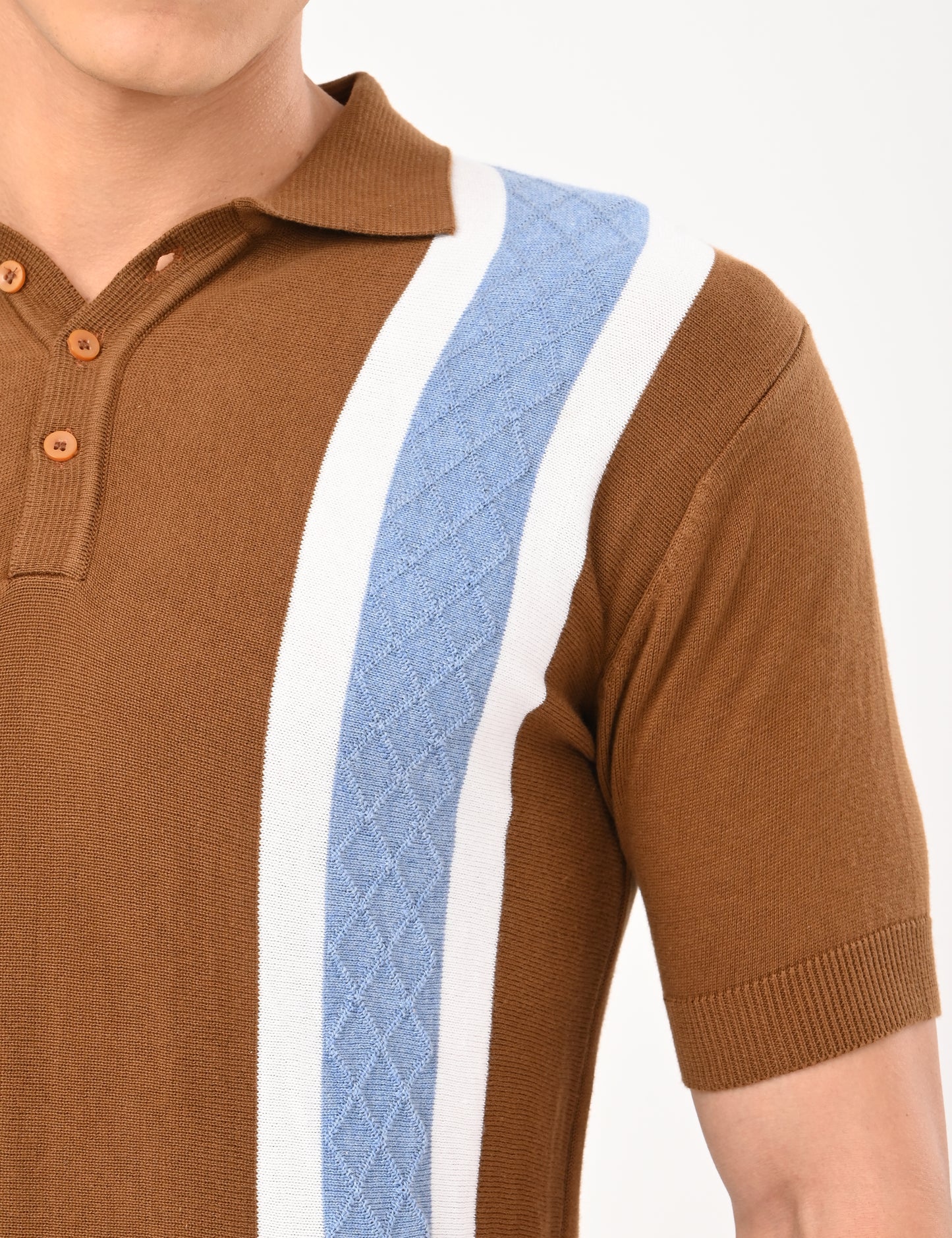 Venturo Knitted Polo - BROWN