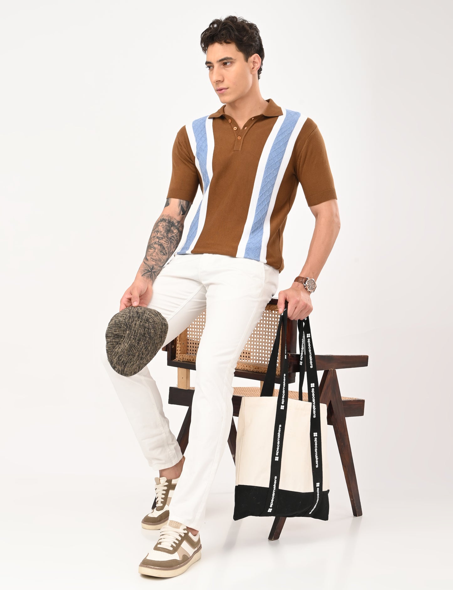 Venturo Knitted Polo - BROWN