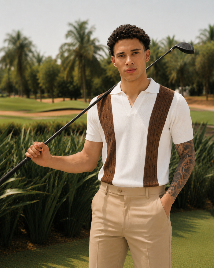 Solmare knitted Polo - WHITE