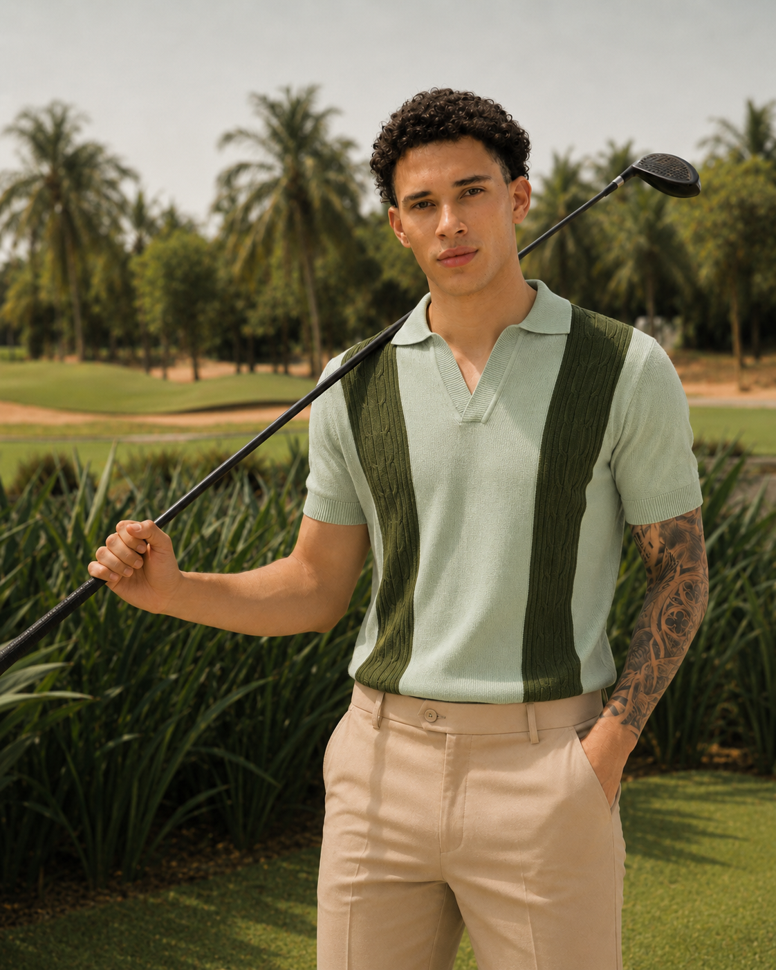Solmare knitted Polo - MINT