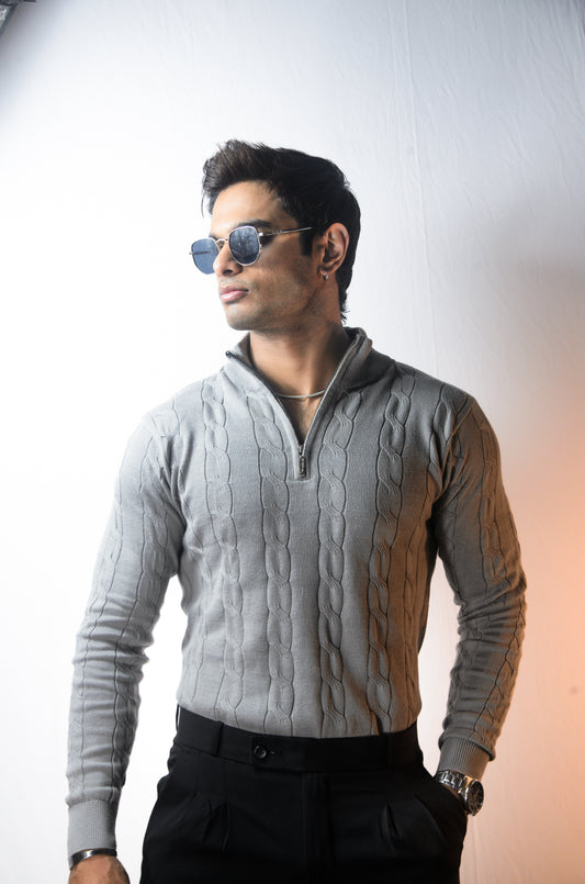 Riviera Knit Full Sleeve -Grey