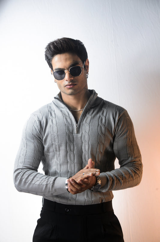 Riviera Knit Full Sleeve -Grey