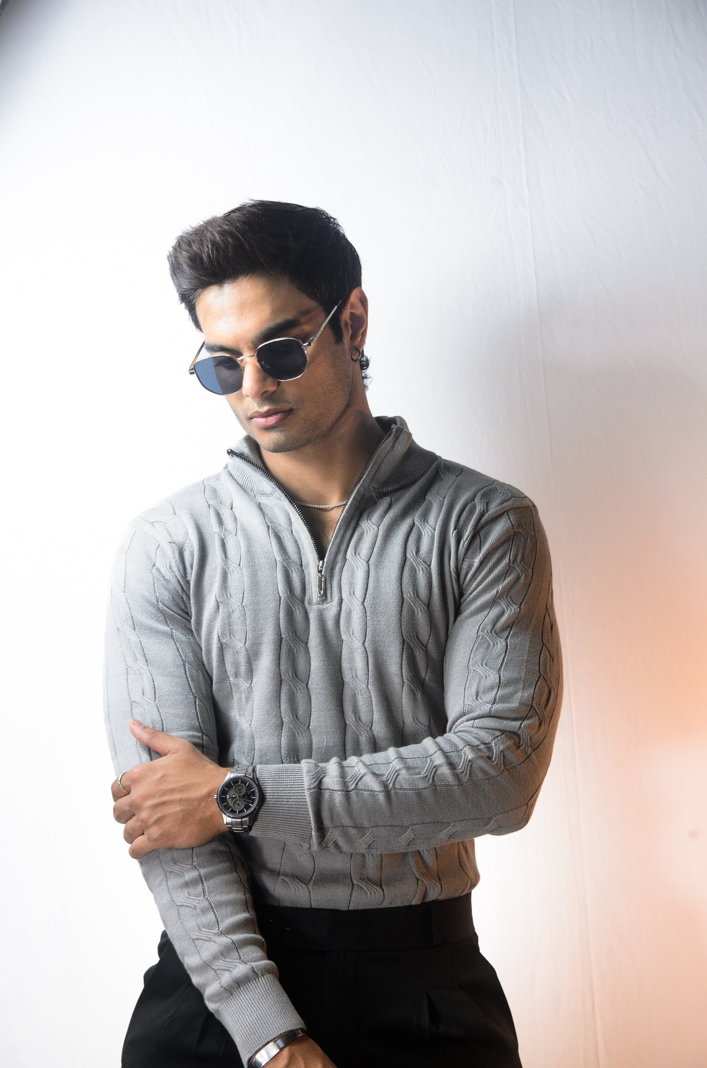 Riviera Knit Full Sleeve -Grey