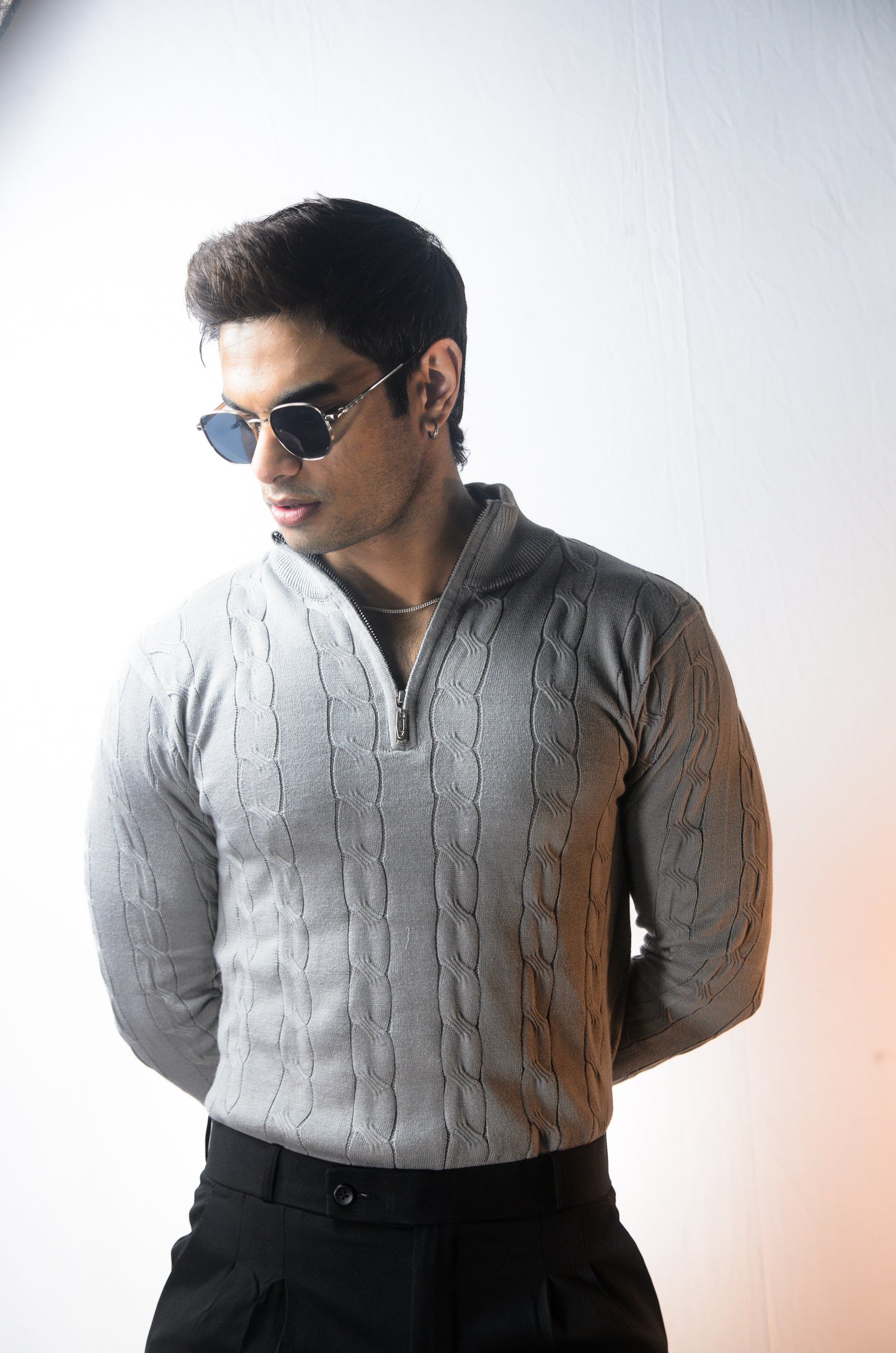 Riviera Knit Full Sleeve -Grey