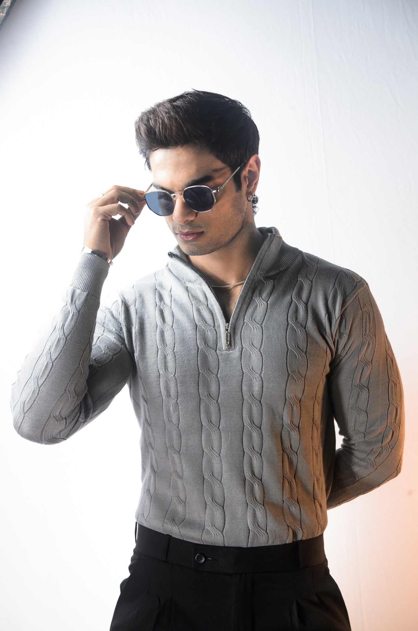 Riviera Knit Full Sleeve -Grey