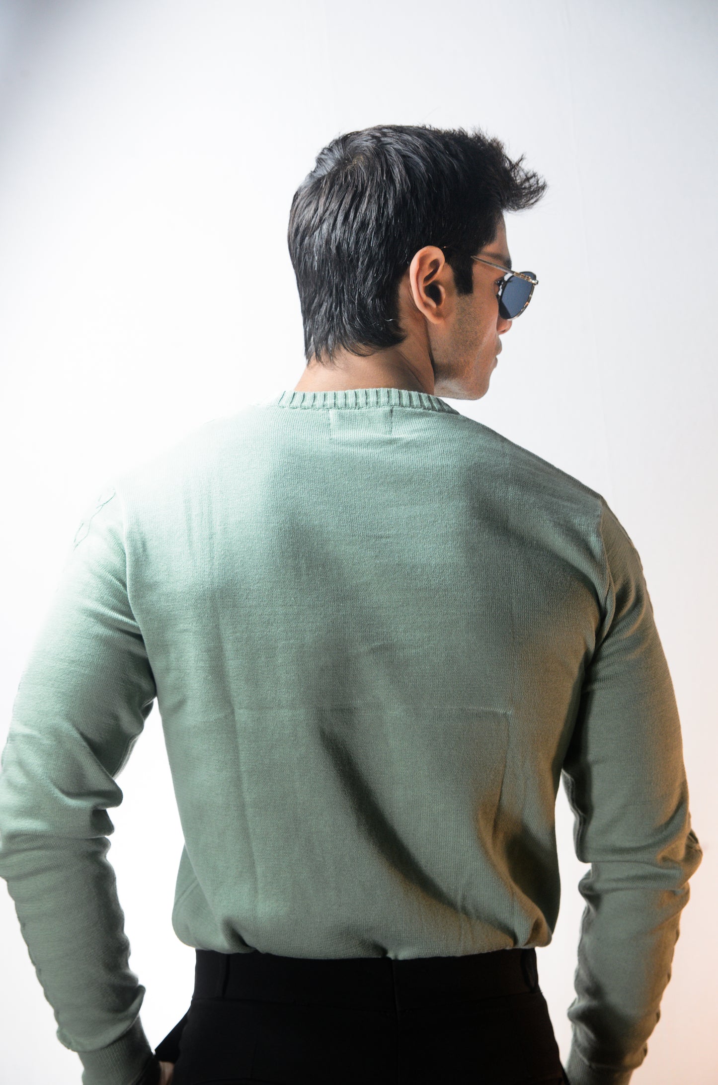 The Ashford Full Sleeve Knitted Tshirt - CYAN