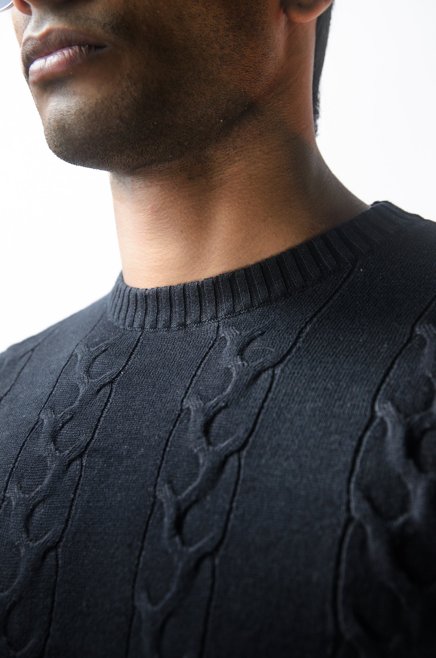 The Ashford Full Sleeve Knitted Tshirt - BLACK