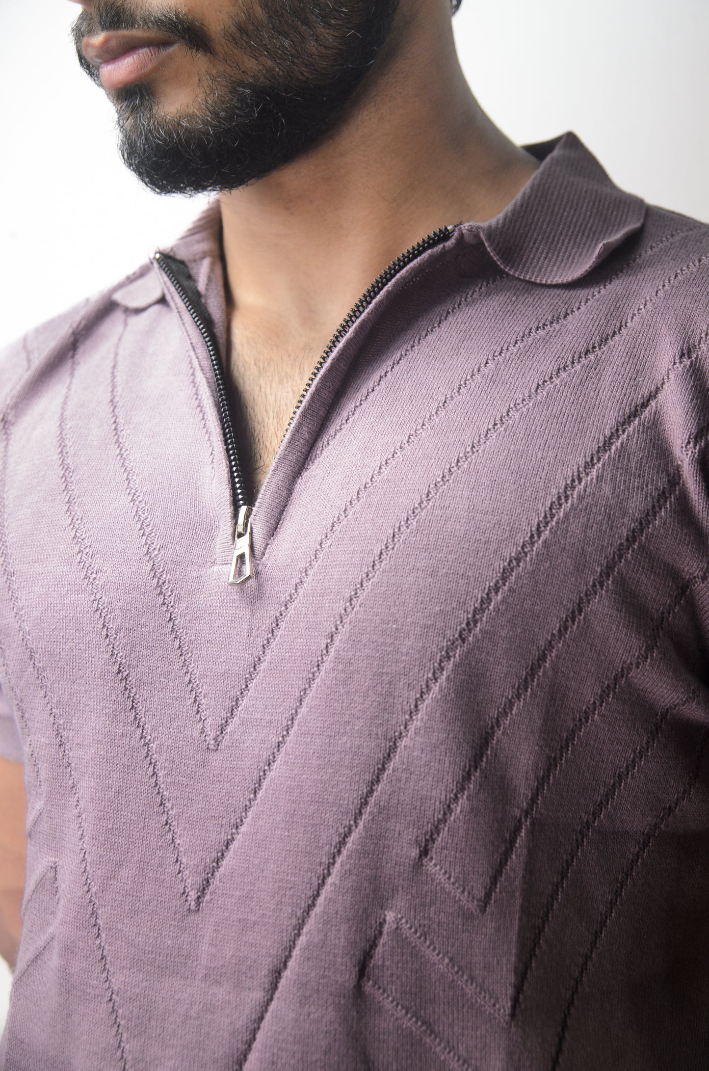 Mayfair Zip Polo T-shirt - PURPLE