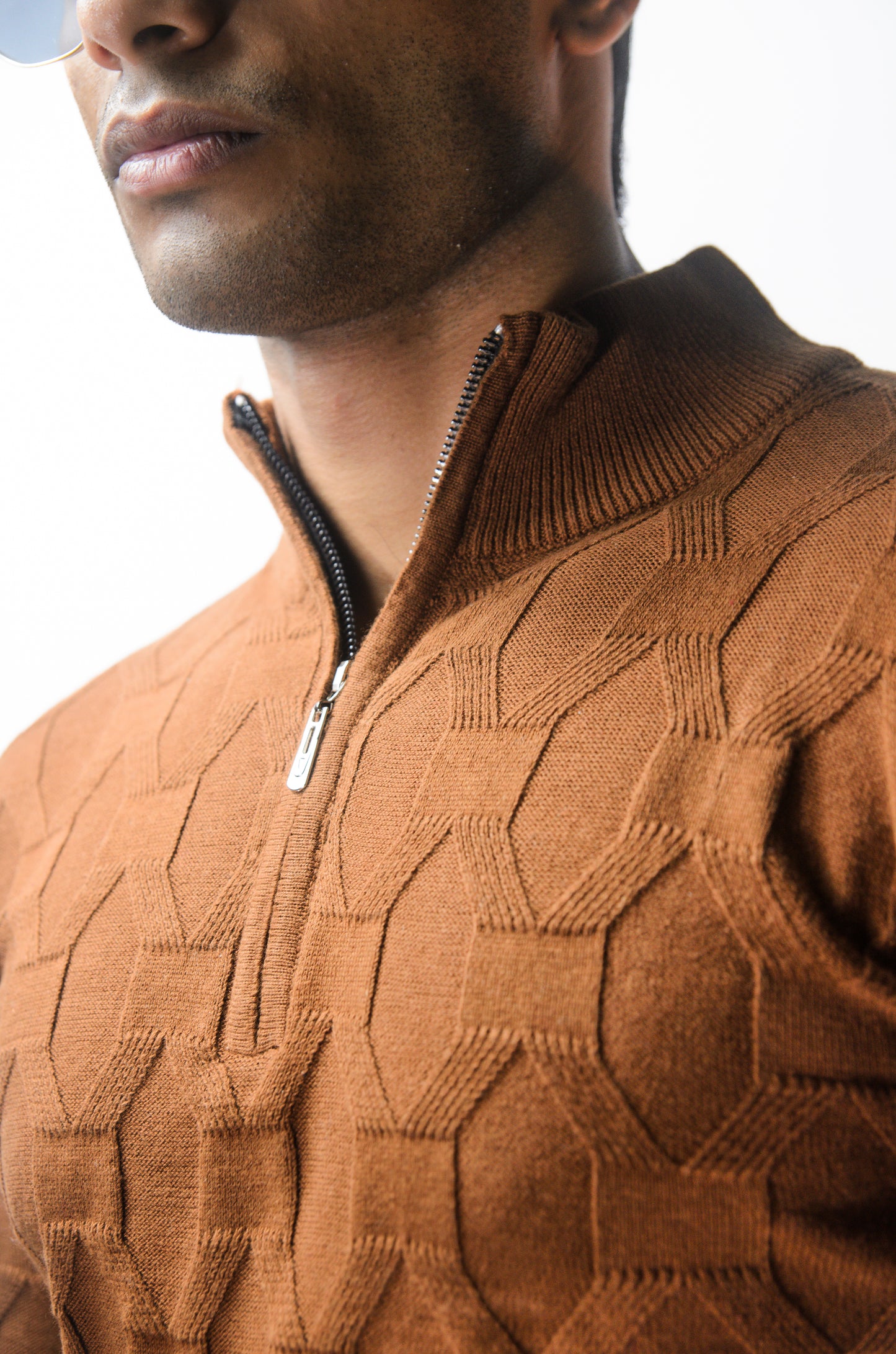 The Atlas Full Sleeve Knitted Tshirt - BROWN